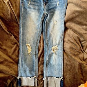 2/$20 Hudson girls 10, Ginny cropped, distressed jeans with adjustable waist
